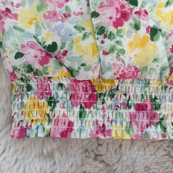 Janie and Jack Floral Smocked Waist Chiffon Top Size 12 Girls - Picture 5 of 8